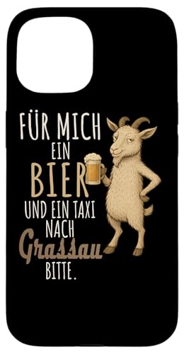 Ein Wein und ein Taxi nach Grassau Wanderlust Berge Hülle für iPhone 15 Ein Wein und ein Taxi nach Grassau Wanderlust Berge Hülle für iPhone 15 von Bergliebe Shirt Wanderlust Hüttengaudi Wandern