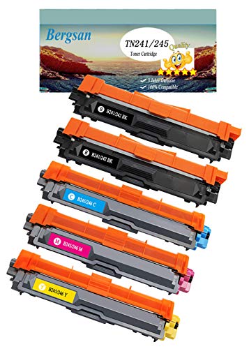 Bergsan 5 Toner XL kompatibel zu Brother TN-241 TN-245 für Brother DCP-9015CDW, DCP-9020CDW, MFC-9140CDN, MFC-9330CDW, MFC-9340CDW, HL-3140CW, HL-3150CDW, HL-3170CDW von Bergsan