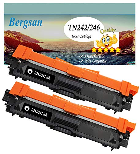 Bergsan Schwarz Toner Kompatibel mit Brother TN-241 TN-245 TN-242 TN-246 für Brother MFC-9332CDW DCP-9022CDW HL-3142CW HL-3152CDW DCP-9017CDW DCP-9020CDW MFC-9142CDN 9140CDN 9342CDW HL-3140CW von Bergsan