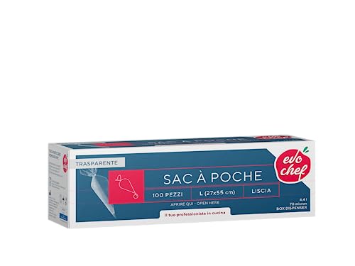 Evo Chef Spritzbeutel, 100 Stück, Cremes und Pasten mit niedriger und mittlerer Dichte, Fassungsvermögen 4,4 l Evo Chef Spritzbeutel, 100 Stück, Cremes und Pasten mit niedriger und mittlerer Dichte, Fassungsvermögen 4,4 l von Bericah