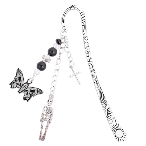 Berirexrion Einzigartiges Gothic-Lesezeichen-Geschenk – lustige Y2K Totenkopf-Schmetterlings-Metall-Lesezeichen, coole personalisierte ästhetische Seitenmarken zum Lesen, für Männer, Jungen Berirexrion Einzigartiges Gothic-Lesezeichen-Geschenk – lustige Y2K Totenkopf-Schmetterlings-Metall-Lesezeichen, coole personalisierte ästhetische Seitenmarken zum Lesen, für Männer, Jungen von Berirexrion