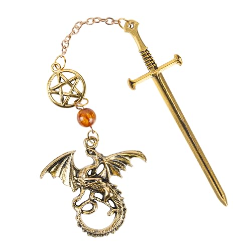 Berirexrion Fantasy Dragon Sward Lesezeichen – cooles Lesezeichen mit vierter Flügel, für Fans von Buchliebhabern, ästhetische Vintage-Quaste, Metallanhänger, antikes Gold, Lesezeichen, inspirierendes Berirexrion Fantasy Dragon Sward Lesezeichen – cooles Lesezeichen mit vierter Flügel, für Fans von Buchliebhabern, ästhetische Vintage-Quaste, Metallanhänger, antikes Gold, Lesezeichen, inspirierendes von Berirexrion