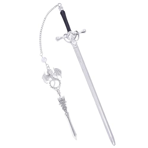 Berirexrion Lesezeichen mit Drachenschwert, Geschenke – Fantasie-Lesezeichen mit vierten Flügeln, cooles, einzigartiges Metall, silberfarben, Seitenmarkierer-Quaste für Buchliebhaber, Roman-Fans Berirexrion Lesezeichen mit Drachenschwert, Geschenke – Fantasie-Lesezeichen mit vierten Flügeln, cooles, einzigartiges Metall, silberfarben, Seitenmarkierer-Quaste für Buchliebhaber, Roman-Fans von Berirexrion