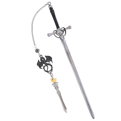 Berirexrion Lesezeichen mit Fantasy-Drachen-Schwert – cooles Lesezeichen mit vierten Flügeln, Geschenke zum Lesen von Männern, lustige schwarze Merch-Quasten, Metall-Seitenmarker, Buchliebhaber Berirexrion Lesezeichen mit Fantasy-Drachen-Schwert – cooles Lesezeichen mit vierten Flügeln, Geschenke zum Lesen von Männern, lustige schwarze Merch-Quasten, Metall-Seitenmarker, Buchliebhaber von Berirexrion