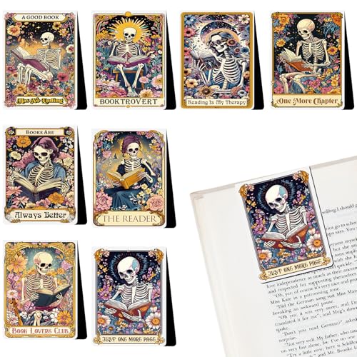 Berirexrion Magnetische Lesezeichen mit Skelett-Motiv, Gothic-Lesezeichen, lustiges Horror-Gothic-Lesezeichen, Zubehör, Leseliebhaber, cool, einzigartig, Fantasie, dunkle Romantik, Seitenclip Berirexrion Magnetische Lesezeichen mit Skelett-Motiv, Gothic-Lesezeichen, lustiges Horror-Gothic-Lesezeichen, Zubehör, Leseliebhaber, cool, einzigartig, Fantasie, dunkle Romantik, Seitenclip von Berirexrion