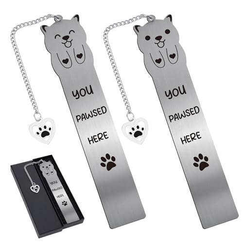 Berirexrion Metall-Lesezeichen mit Hundemotiv, 2 Stück, mit Aufschrift "You Pawsed Here" für Kinder, Teenager, Hundeliebhaber, Geschenke, lustige Lesezeichen zum Lesen, Lesen, Berirexrion Metall-Lesezeichen mit Hundemotiv, 2 Stück, mit Aufschrift "You Pawsed Here" für Kinder, Teenager, Hundeliebhaber, Geschenke, lustige Lesezeichen zum Lesen, Lesen, von Berirexrion