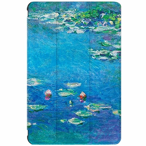 Berkin Arts Kompatibel mit Samsung Galaxy Tab S6 Lite Hülle 10.4 Zoll Modell SM-P610/P613/P615/P619 Hülle Premium-Lederbezug Cloisonnismus Blaugrün Blume Blumen (Monet-Seerosen) von Berkin Arts