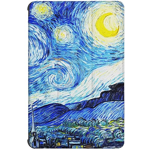 Berkin Arts Kompatibel mit Samsung Galaxy Tab S8 Ultra Hülle 14.6 Zoll Model SM-X900/X906 Hülle Premium-Lederbezug Ukiyo-e Japanischer Stil (Van Gogh-Die sternenklare Nacht) von Berkin Arts