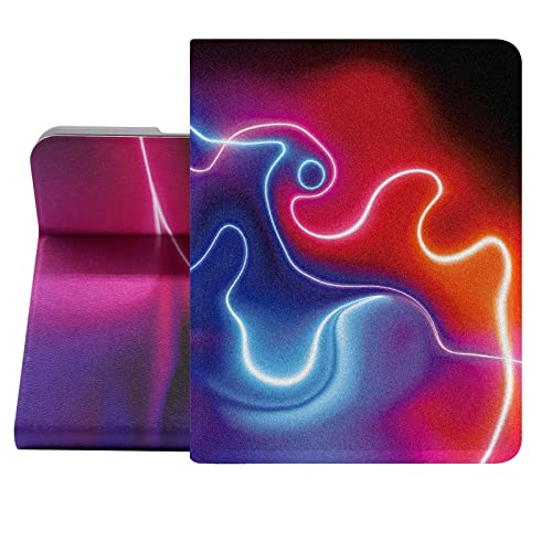 Berkin Arts Kompatibel mit iPad Mini 5./ 4. Generation Hülle (7.9 Zoll) 2019 2015 Folio Case Premium-Lederbezug Holographie Abstrakte Neonformen Coole lila-Blaue Beleuchtung von Berkin Arts
