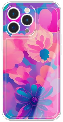 Berkin Arts Kompatibel mit iPhone 15 Pro Hülle Klare Rosa TPU Cover Blumen Blumenmuster Trendige Zusammenfassung von Berkin Arts