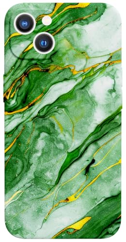 Berkin Arts Kompatibel mit iPhone15 Hülle Klare Abdeckung Cloisonnismus Grüner Marmor und Gold Futurismus Marmor Hintergrund Purismus von Berkin Arts