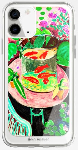 Berkin Arts Kompatible iPhone 11 Hülle Klares Transparentes TPU Cover Koi-Fisch-Wasserlilien-Botanik (Henri Matisse-Goldfisch) von Berkin Arts