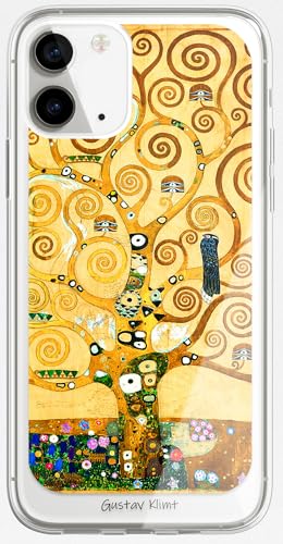 Berkin Arts Kompatible iPhone 12 Hülle Klares Transparentes TPU Cover Khaki ästhetisches schickes Blühen (Gustav Klimt-Baum des Lebens) von Berkin Arts
