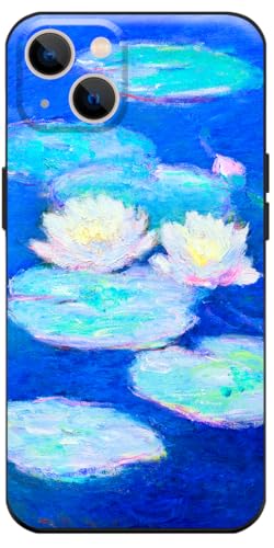 Berkin Arts Schutzhülle für iPhone 13 Mini, hochwertig, Silikon, Motiv: berühmte Malerei, weich, stoßfest, dünn, mit Displayschutzfolie (Claude Monet-Nympheas) von Berkin Arts