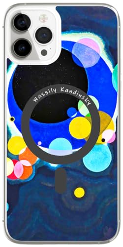 Berkin Arts Kompatible iPhone 13 Pro Hülle Klar Transparent Cover [Kompatibel mit MagSafe], Farbfeld bunter Moongate (Wassily Kandinsky-Mehrere Kreise) von Berkin Arts