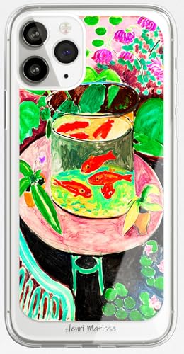 Berkin Arts Kompatible iPhone 13 Pro Hülle Klares Transparentes TPU Cover Koi-Fisch-Wasserlilien-Botanik (Henri Matisse-Goldfisch) von Berkin Arts