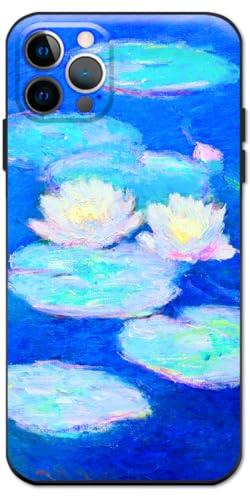 Berkin Arts Kompatible iPhone 13 Pro Hülle Silikon Cover mit Displayschutzfolie Impressionismus bunter Pastos-Pinsel (Claude Monet-Seerosen) von Berkin Arts