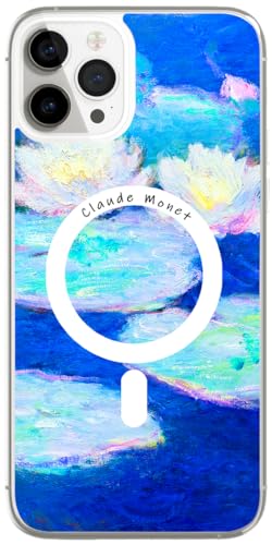 Berkin Arts Kompatible iPhone 13 Pro Max Hülle Klar Transparent Cover [Kompatibel mit MagSafe], Impressionismus bunter Pastos-Pinsel (Claude Monet-Seerosen) von Berkin Arts