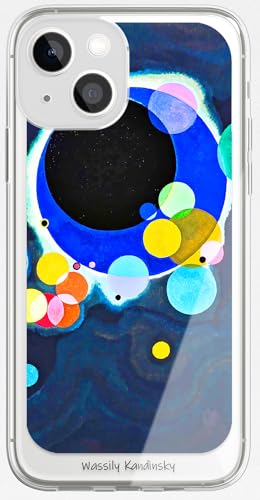 Berkin Arts Kompatible iPhone 14 Hülle Klares Transparentes TPU Cover Farbfeld bunter Moongate (Wassily Kandinsky-Mehrere Kreise) von Berkin Arts