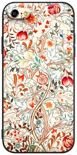 Berkin Arts Kompatible iPhone SE (2020/2022) Hülle/iPhone 8 Hülle/iPhone 7 Hülle Silikon Cover mit Displayschutzfolie Rosa Filigrane ornamentale Verzierungen (William Morris-Akanthus) von Berkin Arts