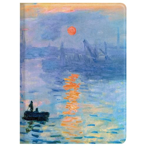 Berkin Arts für iPad Air 4./5. Gen Hülle (10,9 Zoll) Hülle 2020/2021 Premium Lederhülle Impression Sunrise Monet Ikonische Hafenszene mit nebligen Himmeln (Impression Sunrise von Monet) von Berkin Arts