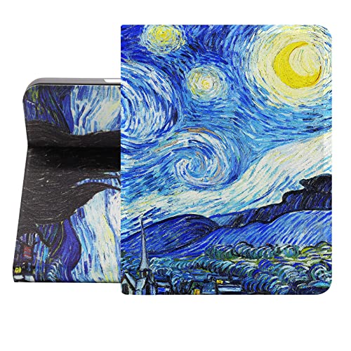 Berkin Arts iPad Air 4./5. Generation Hülle (10.9 Zoll) 2020/2021 Folio Case Premium-Lederbezug Post-Impressionismus Blau Leicht (Van Gogh-Die sternenklare Nacht) von Berkin Arts