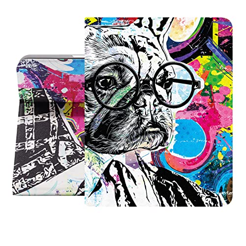 Berkin Arts iPad Pro 12.9 Zoll 6./5. Generation 2022 2021 2020 Folio Case Premium-Lederbezug Maximalismus Englisches Bulldoggen-Porträt von Berkin Arts