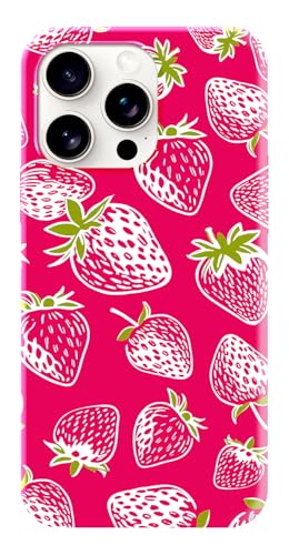 Berkin Arts kompatibel mit iPhone 14 Pro Hülle für Frauen stilvolles Design weiches Filmmaterial Stoßfängerschutz Sommer-Erdbeere von Berkin Arts