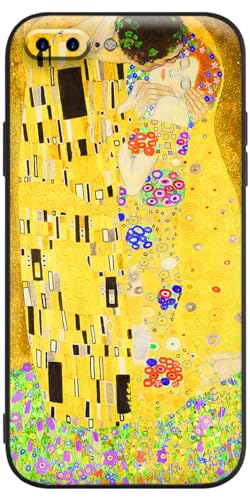 Kompatibel mit iPhone 7 Plus Hülle/iPhone 8 Plus Hülle, UV-Valentinstag, Fancy Lover's Poetische Blooming Landschaft mit Displayschutzfolie (Kiss by Gustav Klimt) von Berkin Arts