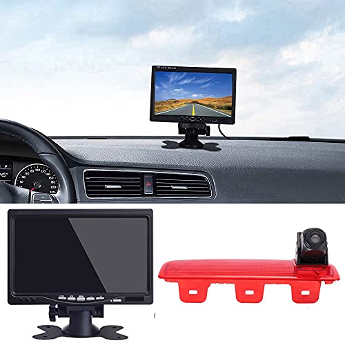 「12mm Objektiv CMOS Rückfahrkamera+ 7 Zoll TFT LCD Bildschirm Monitor」Auto Dach Rückfahrkamera Ersatz für Renault Dacia Dritte Dokker Logan MCV 89037431 3.Bremsleuchte von Berlingan