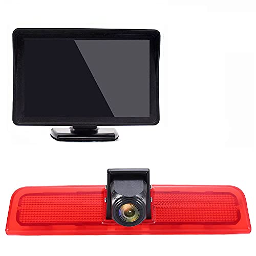 「12mm Objektiv CMOS Rückfahrkamera + 4.3 Zoll TFT LCD Bildschirm Monitor」Bremsleuchte Auto Dach Rückfahrkamera für VW Caddy Life 2K Facelift III Kasten 2KA Kombi Cross Maxi Tdi dritte 3 2003-2014 Bj von Berlingan