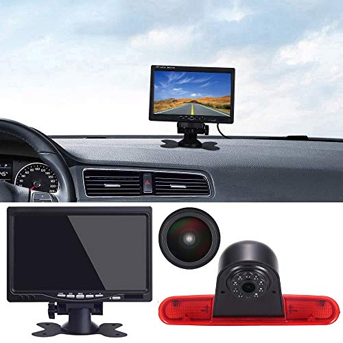 「18mm Linse Top Qualität Rückfahrkamera + 7 Zoll TFT LCD Bildschirm Auto Monitor」Bremsleuchte Auto Dach Rückfahrkamera für FIAT Doblo 263 Van (2010-heute) / Opel Combo (2011-2018) von Berlingan