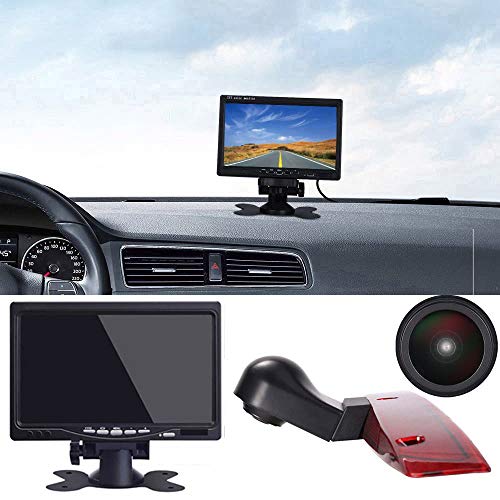 「18mm Linse Top Qualität Rückfahrkamera + 7 Zoll TFT LCD Bildschirm Monitor」Bremsleuchte Auto Dach Rückfahrkamera Ersatz für Viano Vito W639 Transporter 3 Bremslicht 2003-2014 von Berlingan