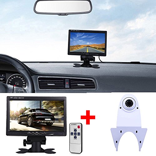 Rückfahrkamera Auto Rückansicht mit Nachtsicht 12 LED Wasserdicht Rückfahrsystem 7" LCD Auto Monitor für Viano Vito Ducato VW Crafter T5 Alle Anderen Transporter mit Bremslicht am Dach beherrschen von Berlingan