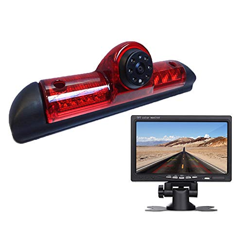 Rückfahrkamera Transportster+7 Zoll TFT LCD Bildschirm Auto Monitor im 3.Bremslicht Bremsleuchte Passend für Ducato X250/ Peugeot Boxter/Citroen Jumper von Berlingan