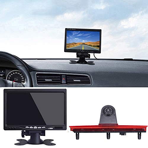 「Rückfahrkamera Transportster + 7 Zoll TFT LCD Bildschirm Auto Monitor」 Bremsleuchte Auto Dach Rückfahrkamera Replacement für T5 Bus Transporter Caravelle von Berlingan