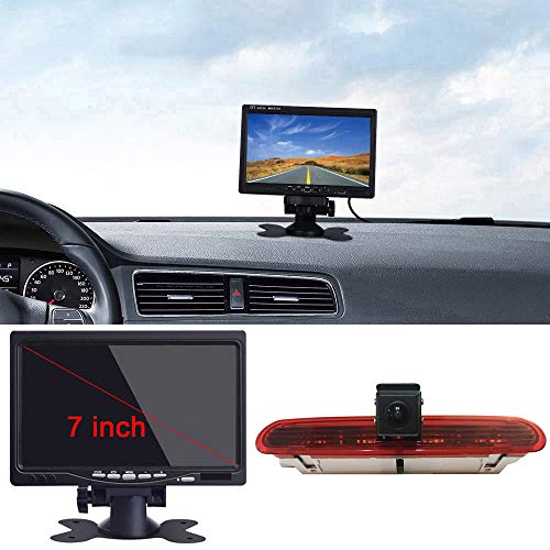 「Rückfahrkamera Transportster + 7 Zoll TFT LCD Monitor」Bremsleuchte Auto Dach Rückfahrkamera für FIAT Doblo 263 von (2010-Present)/Opel Combo (2011-2018) von Berlingan