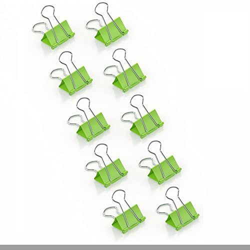 Berlingo Binderclips Set, 1 Packung x 10 Stück, 19 mm, 80 Blatt, Briefklammer, hochwertiges Mettal, rostfreie Stahl, für das Büro, das Home Office, oder die Schule und Uni, Grün von Berlingo