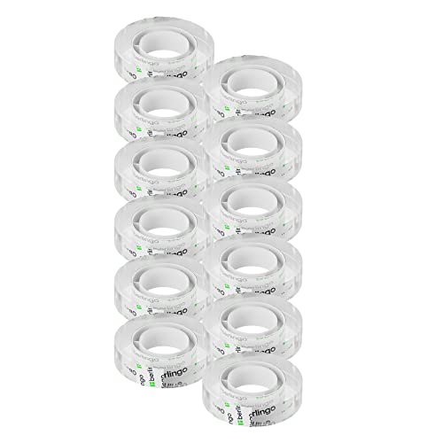 Berlingo Klebeband Set, 12 Stück, 12mm breit, 33m lang, 38 Mikron, Transparent, für das Büro, das Home Office oder die Schule und Uni von Berlingo