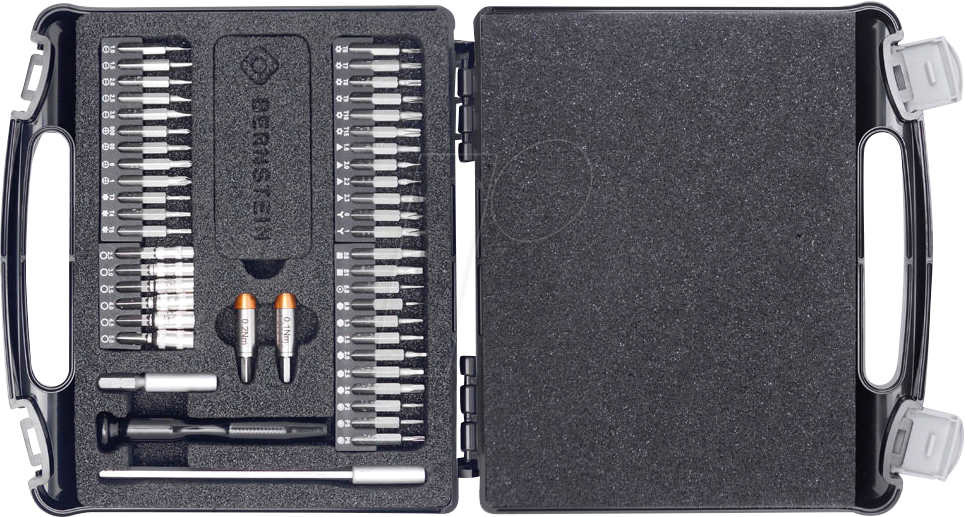 BERN 4 970 A - Bit-Satz mit Drehmoment-Adapter 0,1 + 0,2 Nm, 47-teilig von Bernstein