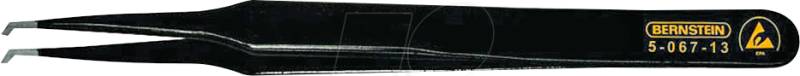 BERN 5 067 13 - SMD-Pinzette, 45° gewinkelt, breit, 120 mm, ESD von Bernstein