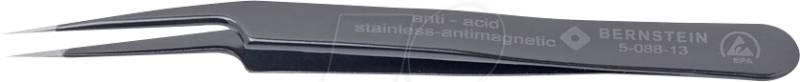 BERN 5 088 13 - SMD-Pinzette, gerade, schräg, sehr spitz, 115 mm, ESD von Bernstein