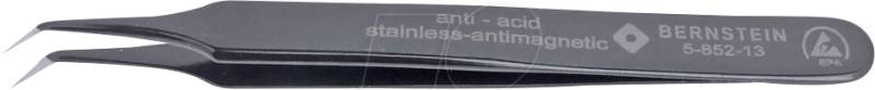 BERN 5 852 13 - SMD-Pinzette, 40° gewinkelt, sehr spitz, 110 mm, ESD von Bernstein
