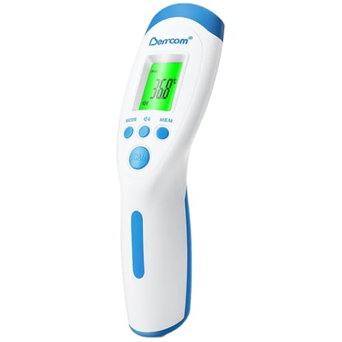 Berrcom Fieberthermometer Infrarot Digitales Stirnthermometer für Babys and Adults Kontaktlos Thermometer mit 3 Farben Fieberalarm, °C/°F Schalter von Berrcom