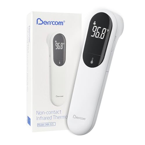 Berrcom Fieberthermometer Infrarot Stirnthermometer Digitales Kontaktlos Thermometer mit Neue Dual-Sonden-Technologie fieberthermometer für Kinder und Erwachsene sanfter Vibrationsalarm von Berrcom