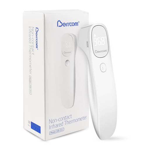 Berrcom Fieberthermometer Kontaktlos Stirnthermometer für Babys Infrarot Digitales Medizinisches Thermometer mit Fieberalarm and °F/℃ Schalter von Berrcom