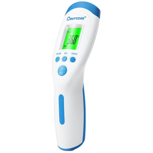 Berrcom Fieberthermometer Kontaktlos Stirnthermometer für Babys and Adults Infrarot Digitales Thermometer mit sofort Ablesung, 3 Farben Fieberalarm, °C/°F Schalter von Berrcom