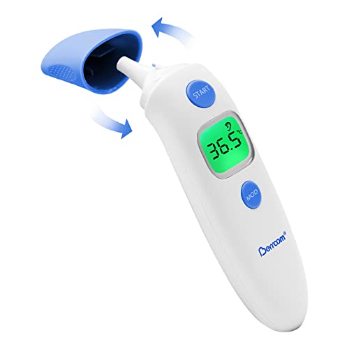 Berrcom Stirn-und Ohrthermometer Fieberthermometer Digitales Ohrthermometer Kontaktlos Infrarot Medizinisches Thermometer für Baby, Erwachsen mit Fieberalarm, Speicherfunktion von Berrcom