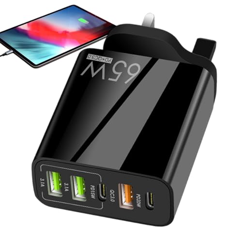 Berriphonia Ladegerät – 4 Ports für Telefon – tragbares PD-Ladegerät mit hoher Geschwindigkeit für Laptop, Tablet, Kopfhörer, Uhr, Telefon und elektronische Geräte von Berriphonia