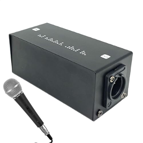Berriphonia Mic Booster für dynamische, Mikrofonvorverstärker, verlustfreier dynamischer Mikrofon-Booster, geräuscharmer Inline-Mikrofonvorverstärker, aktiver Mikrofonvorverstärker für Podcast von Berriphonia